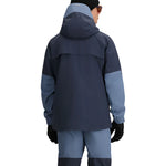Obermeyer Steibis Jacket 2025 - A navy blue jacket with a light blue stripe on the shoulder and sleeve cuffs.