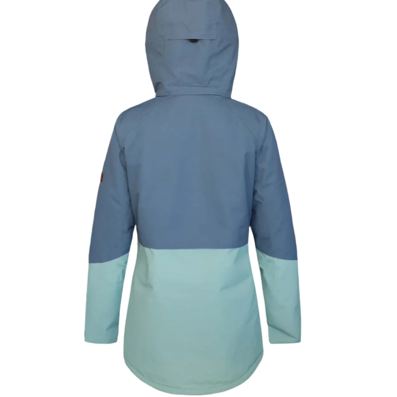 Boulder Gear Women's Jane Insulated Jacket 2024 - A blue and white jacket with a hood, featuring a zipper closure at the front.