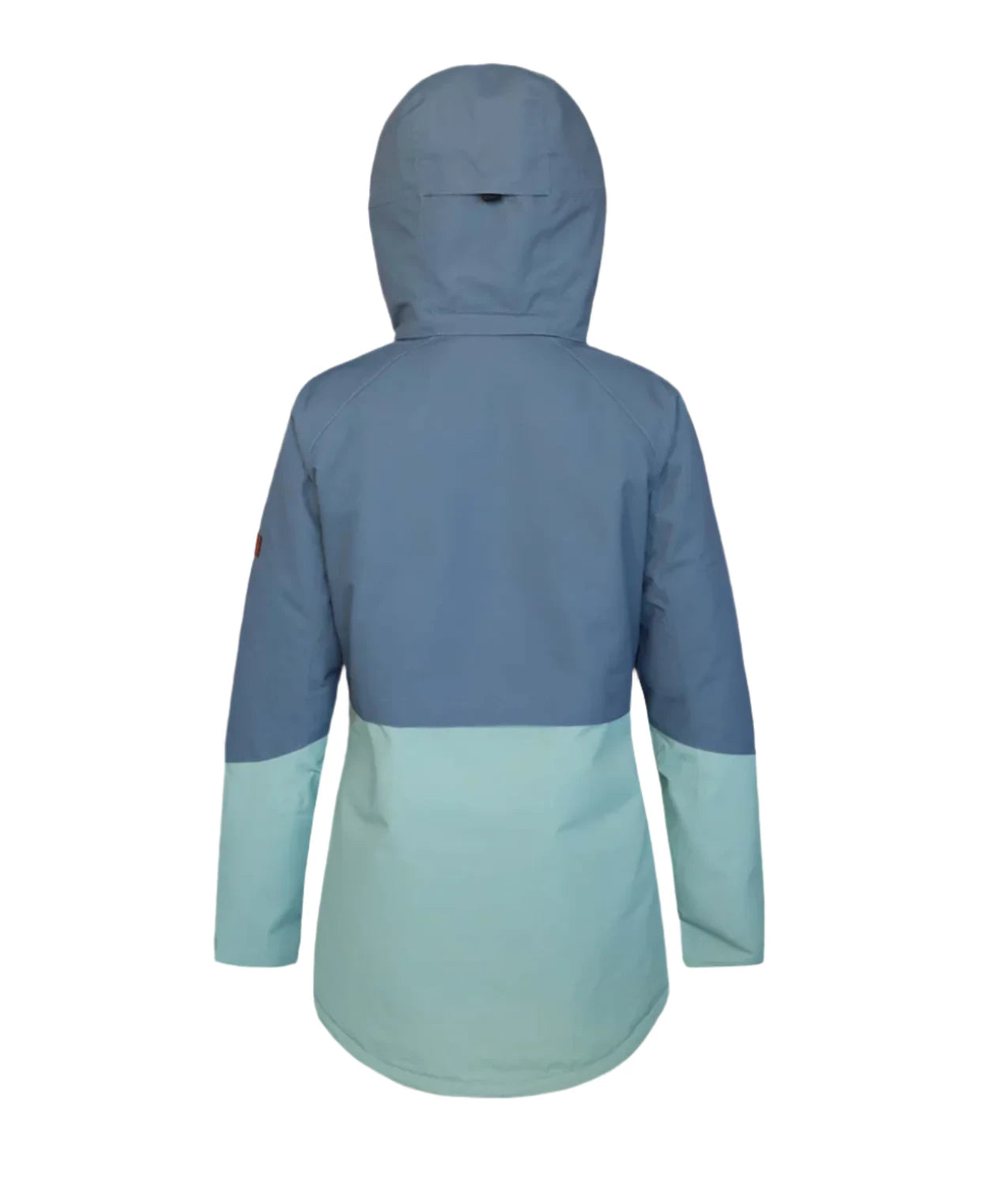 Boulder Gear Women's Jane Insulated Jacket 2024 - A blue and white jacket with a hood, featuring a zipper closure at the front.