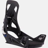 Burton Step On X Snowboard Bindings 2025 - Black bindings with silver buckles and a blue logo on the left side.