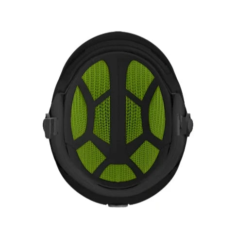 Anon Merak Wavecel Helmet 2025 - Black helmet with green accents and a mesh screen on the front.