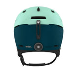 Anon Merak Wavecel Helmet 2025 - A mint green helmet with a black chin strap and ventilation holes on top.
