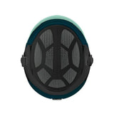 Anon Merak Wavecel Helmet 2025 - Black helmet with a light blue stripe on top and dark gray vents.