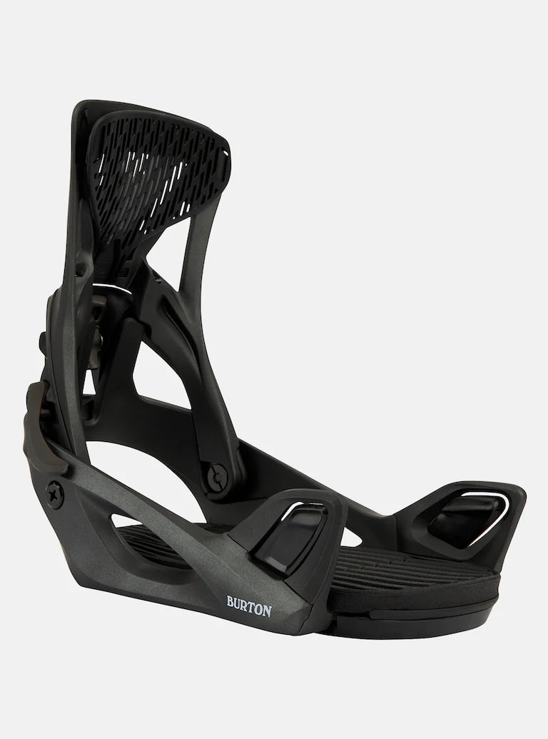 Burton Women's Escapade Step On Snowboard Bindings 2025 - Black bindings with a textured strap and silver buckles.