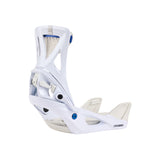Burton Women's Escapade Step On Snowboard Bindings 2025 - White bindings with blue accents and a white strap.