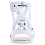Burton Women's Escapade Step On Snowboard Bindings 2025 - White bindings with blue accents and a textured footbed.