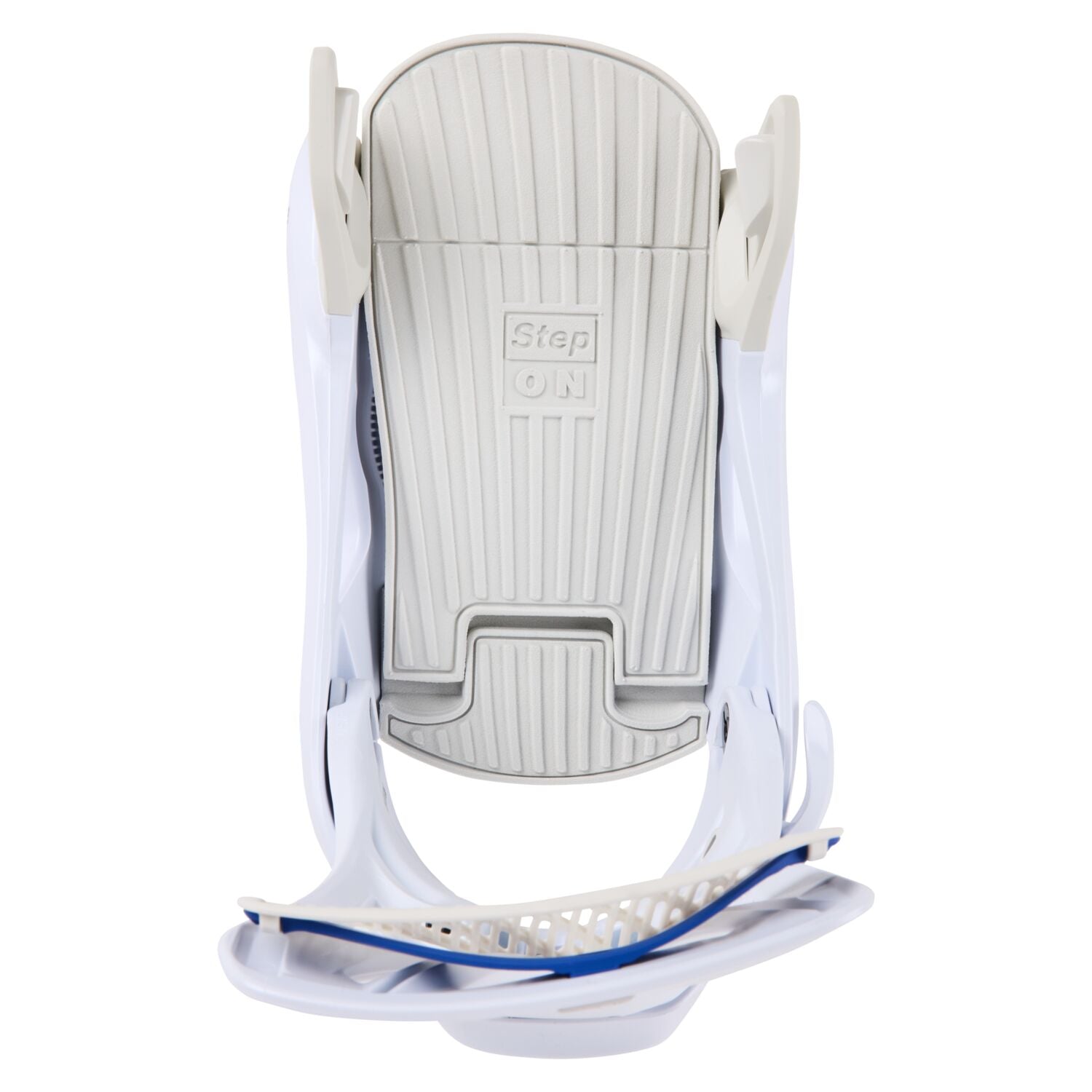Burton Women's Escapade Step On Snowboard Bindings - White bindings with blue accents and a white strap.