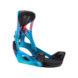 Burton Women's Escapade Step On Snowboard Bindings 2025 - A pair of blue and pink snowboard bindings with black straps.