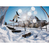 Burton Blossom Snowboard 2025 - A snowboard with a pink base and black accents, featuring a floral pattern on its top sheet.