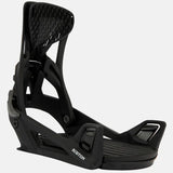 Burton Genesis Step On Snowboard Bindings - 2025 model with black bindings and silver buckles.