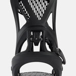 Burton Genesis Step On Snowboard Bindings - 2025 model with a sleek black design and silver hardware accents.