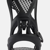 Burton Genesis Step On Snowboard Bindings - 2025 model with a sleek black design and silver hardware accents.