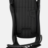 Burton Genesis Step On Snowboard Bindings - 2025 model with black bindings and a silver Burton logo on the strap.