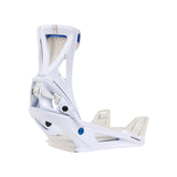 Burton Genesis Step On Snowboard Bindings 2025 - White bindings with blue accents and a textured strap.