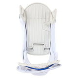 Burton Genesis Step On Snowboard Bindings - White bindings with blue accents and a textured strap.