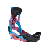 Burton Genesis Step On Snowboard Bindings 2025 - A pair of snowboard bindings with a predominantly black base and silver buckles.