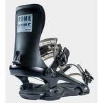 Rome 390 Boss Snowboard Bindings 2022 - Black bindings with silver buckles and straps.