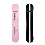 Whitespace AMF Park Twin Limited Edition Snowboard 2024 - A pink snowboard with black and white graphics on a solid light-pink background.