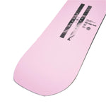Whitespace AMF Park Twin Limited Edition Snowboard 2024 - A light pink snowboard with a black and white logo on top.
