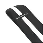 Whitespace AMF Park Twin Limited Edition Snowboard 2024 - A black snowboard with a white stripe down the middle and "AMF" written in white on the top of the board.