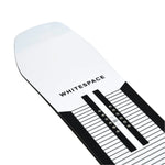 Whitespace Freestyle Shaun White Pro Snowboard 2024 - A white snowboard with black lettering and a black stripe down the middle.