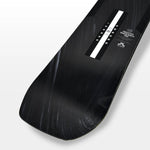 Whitespace Freestyle Shaun White Pro Limited Edition Snowboard 2024 - A black snowboard with a white stripe down the middle and silver screws.