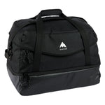 Burton Gig 70L Duffel Bag 2025 - A black duffel bag with a white logo featuring a mountain peak and the word "BURTON" in small letters below it.