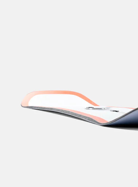 Burton Good Company B Grade Snowboard 2024 - A white snowboard with a pink stripe along its edge.