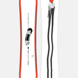 Burton Good Company B Grade Snowboard 2024 - White snowboard with a black and white graphic of a man's face on top, and a red stripe along the bottom edge.