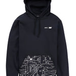 Anon Shantell Martin Pullover Hoodie - A black hoodie with a white line drawing of abstract faces and shapes on the front pocket area.