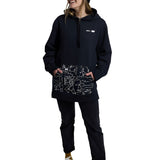 Anon Shantell Martin Pullover Hoodie - A black hoodie with a white line art design on the front, featuring a woman's face and abstract shapes.