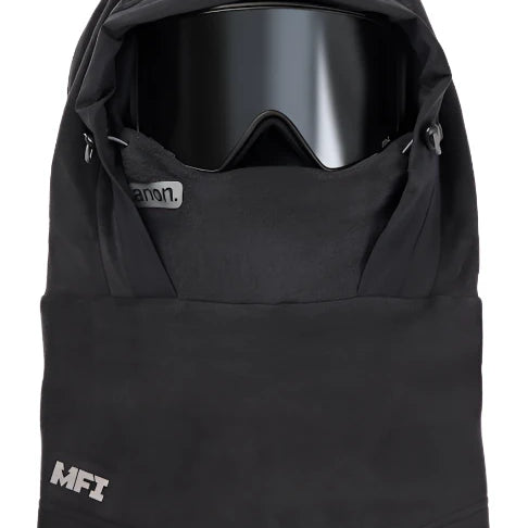 Anon MFI Fleece Helmet Hood - A black fleece hood with a white logo on the left side.