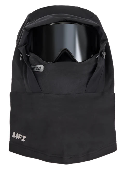 Anon MFI Fleece Helmet Hood - A black fleece hood with a white logo on the left side.