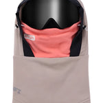 Anon MFI Fleece Helmet Hood - A tan fleece hood with a black zipper and white pull tab.
