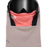 Anon MFI Fleece Helmet Hood - A tan fleece hood with a black zipper and white pull tab.