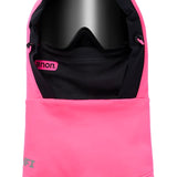 Anon MFI Fleece Helmet Hood 2025 - A black fleece hood with a pink logo on the left side.