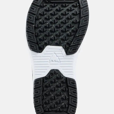 Burton Junior's Step On Snowboard Boot 2025 - A black snowboard boot with a textured sole and white laces.