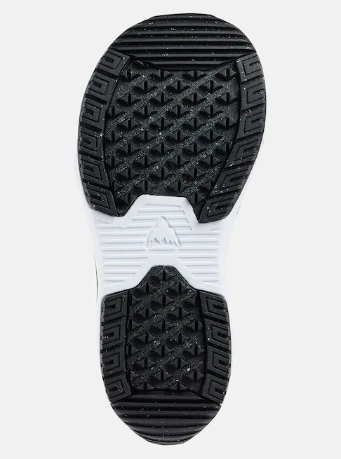 Burton Junior's Step On Snowboard Boot 2025 - A black snowboard boot with a textured sole and white laces.