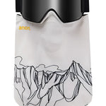Anon MFI Lightweight Neckwarmer 2025 - A white neck warmer with a black line drawing of mountains and clouds on it.