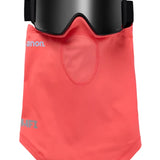 Anon MFI Lightweight Neckwarmer 2025 - A coral-colored neck warmer with a black strap on each side.