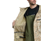 Burton Covert 2.0 2L Insulated Jacket 2025 - A tan and white camouflage patterned jacket with a black zipper, worn by a model in front of a solid background.