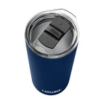 CamelBak Horizon Tumbler 20 Oz 2022 - A navy blue tumbler with a clear lid and black handle.