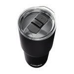 CamelBak Horizon Tumbler 30 Oz 2022 - A black tumbler with a clear lid and a handle on one side.