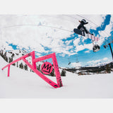 Burton Junior's Smalls Snowboard 2025 - A black snowboard with white lettering and a pink logo on its underside.