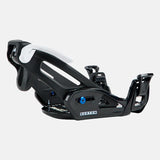 Burton Junior's Grom Step On Snowboard Bindings - Black bindings with white accents and a blue screw on the front.