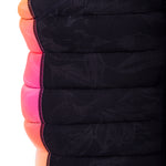 Hyperlite Women's Cadence Comp Vest 2024 - A black vest with a zipper and two pockets on either side, featuring a subtle pattern of diagonal lines.