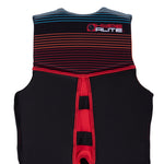 Hyperlite Junior's Indy CGA Vest 2024 - A black life vest with red and blue stripes on top, featuring a logo that says "HYPERLITE" in white letters.