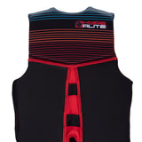 Hyperlite Junior's Indy CGA Vest 2024 - A black life vest with red and blue stripes on top, featuring a logo that says "HYPERLITE" in white letters.