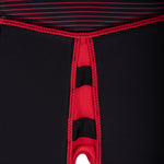 Hyperlite Junior's Indy CGA Vest 2024 - A black life jacket with a white logo on the chest and red trim around the armholes.