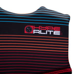 Hyperlite - Junior's Indy CGA Vest 2024 is black with red and blue stripes.